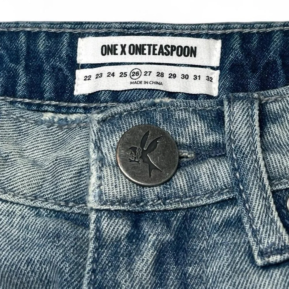 One by One Teaspoon Handmade Mini Skirt High Waist Fitted Short Length Size 26